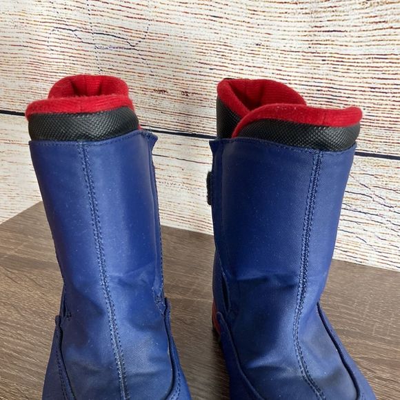 Youth Red and Navy Lands End Snow Boots Size 7m - Picture 14 of 14